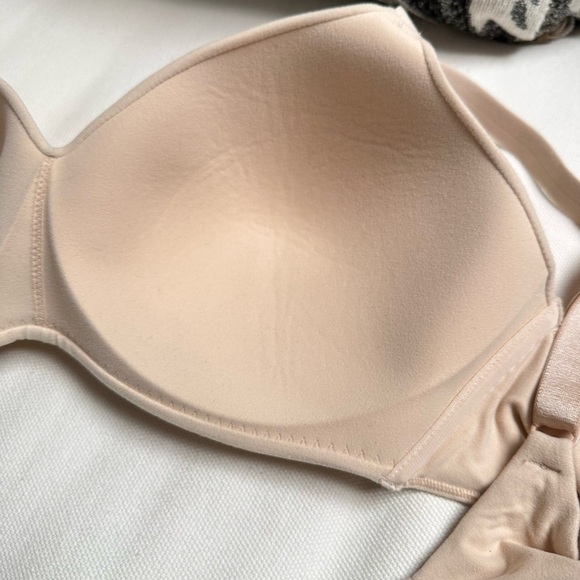 Wacoal 38C Bra Beige How Perfect Wire Free T-Shirt Side Boning 852189 3472 - Picture 4 of 12